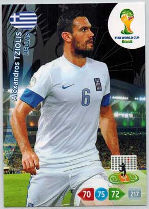 Grundkort, 2014 Adrenalyn World Cup #183. Alexandros Tziolis (Hellas)