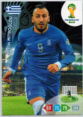 Grundkort, 2014 Adrenalyn World Cup #185. Kostas Mitroglou (Hellas)