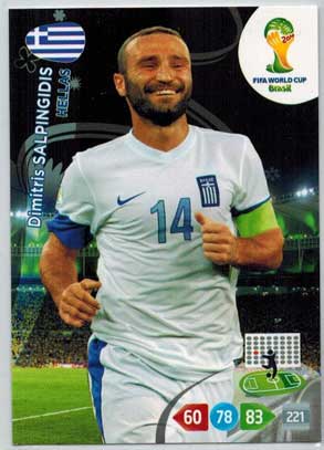 Grundkort, 2014 Adrenalyn World Cup #186. Dimitris Salpingidis (Hellas)
