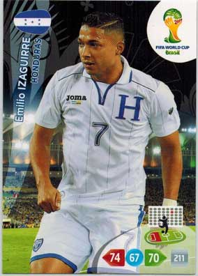 Grundkort, 2014 Adrenalyn World Cup #189. Emilio Izaguirre (Honduras)