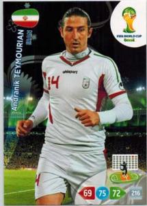 Grundkort, 2014 Adrenalyn World Cup #204. Andranik Teymourian (Iran)