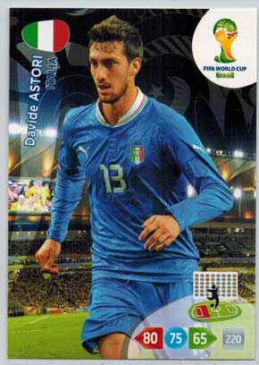 Grundkort, 2014 Adrenalyn World Cup #212. Davide Astori (Italia)
