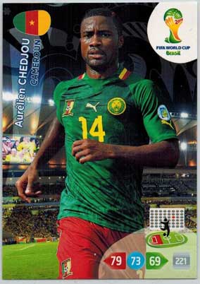 Grundkort, 2014 Adrenalyn World Cup #062. Aurélien Chedjou (Cameroun)