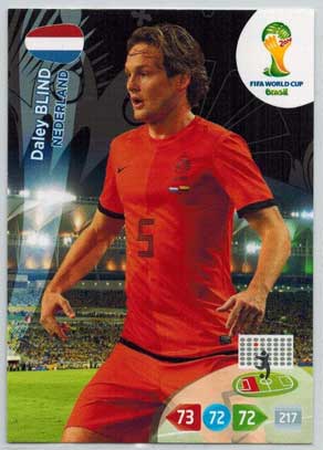 Grundkort, 2014 Adrenalyn World Cup #255. Daley Blind (Nederland)