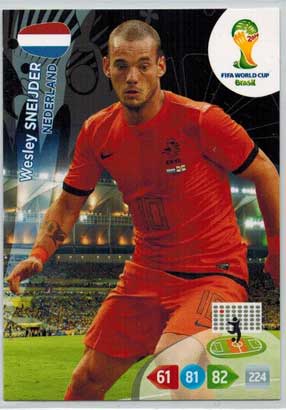 Grundkort, 2014 Adrenalyn World Cup #257. Wesley Sneijder (Nederland)