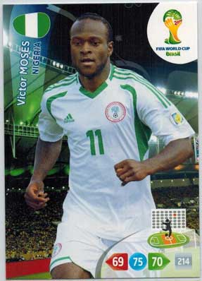 Grundkort, 2014 Adrenalyn World Cup #265. Victor Moses (Nigeria)