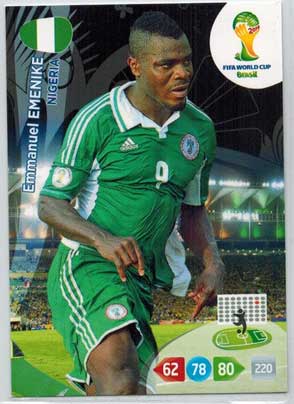 Grundkort, 2014 Adrenalyn World Cup #267. Emmanuel Emenike (Nigeria)