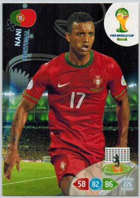 Grundkort, 2014 Adrenalyn World Cup #276. Nani (Portugal)