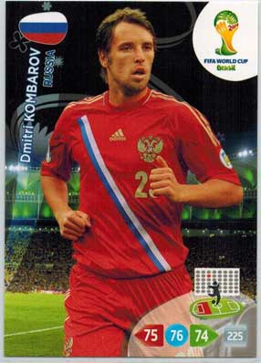 Grundkort, 2014 Adrenalyn World Cup #282. Dmitri Kombarov (Russia)