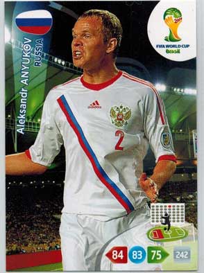 Grundkort, 2014 Adrenalyn World Cup #283. Aleksandr Anyukov (Russia)