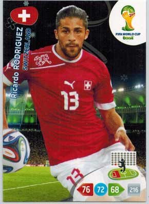 Grundkort, 2014 Adrenalyn World Cup #294. Ricardo Rodriguez (Switzerland)