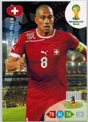Grundkort, 2014 Adrenalyn World Cup #298. Gökhan Inler (Switzerland)