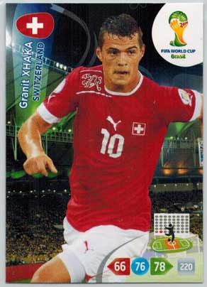 Grundkort, 2014 Adrenalyn World Cup #301. Granit Xhaka (Switzerland)