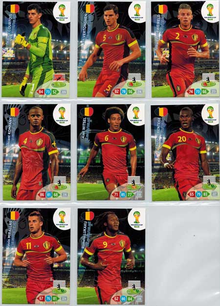 Teamset, 2014 Adrenalyn World Cup, Belgium