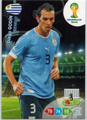 Grundkort, 2014 Adrenalyn World Cup #306. Diego Godín (Uruguay)