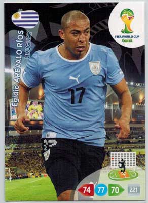Grundkort, 2014 Adrenalyn World Cup #310. Egidio Arévalo Ríos (Uruguay)