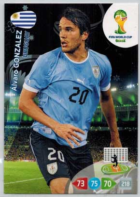 Grundkort, 2014 Adrenalyn World Cup #312. Álvaro González (Uruguay)