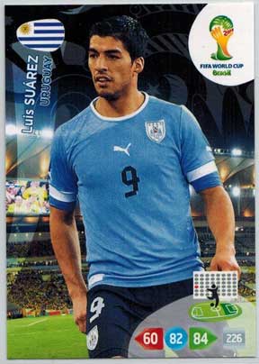 Grundkort, 2014 Adrenalyn World Cup #314. Luis Suárez (Uruguay)