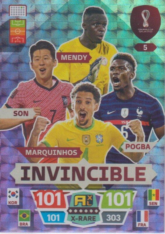 Adrenalyn World Cup 2022 - 005 - Mendy,Marquinhos,Pogba, Heung-min - Invincible
