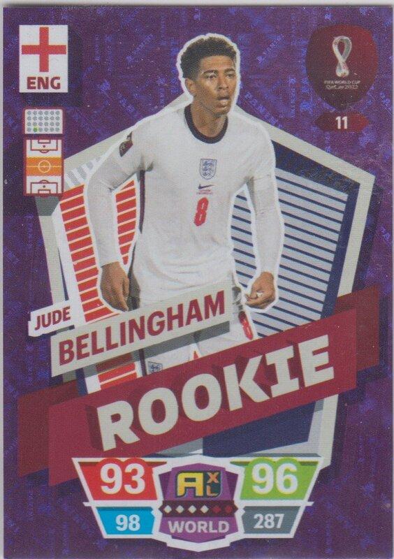 Adrenalyn World Cup 2022 - 011 - Jude Bellingham (England) - Rookie