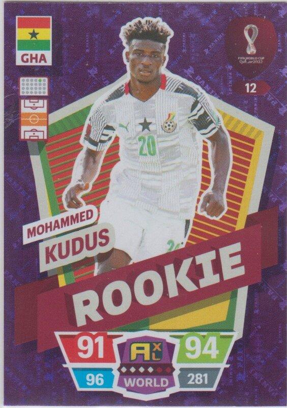 Adrenalyn World Cup 2022 - 012 - Mohammed Kudus (Ghana) - Rookie