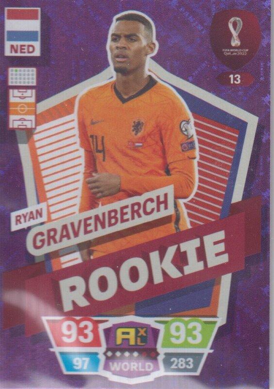 Adrenalyn World Cup 2022 - 013 - Ryan Gravenberch (Netherlands) - Rookie