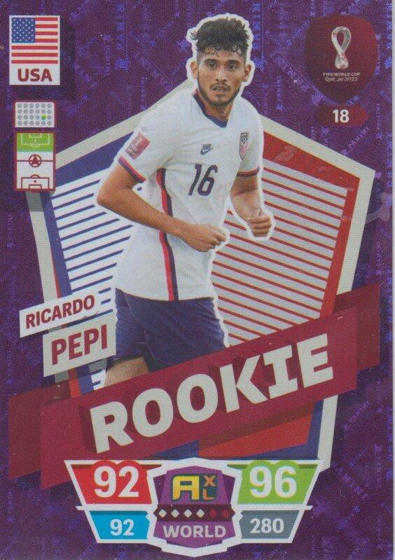 Adrenalyn World Cup 2022 - 018 - Ricardo Pepi (USA) - Rookie