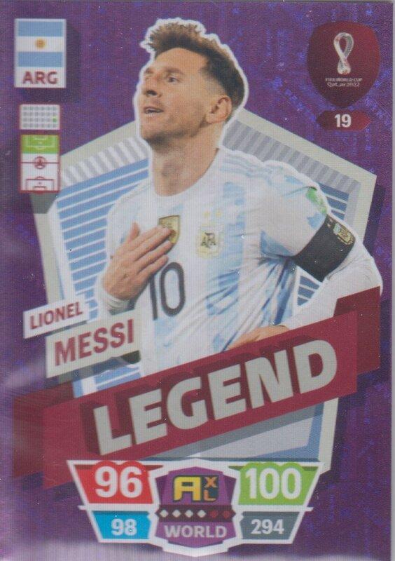 Adrenalyn World Cup 2022 - 019 - Lionel Messi (Argentina) - Legend