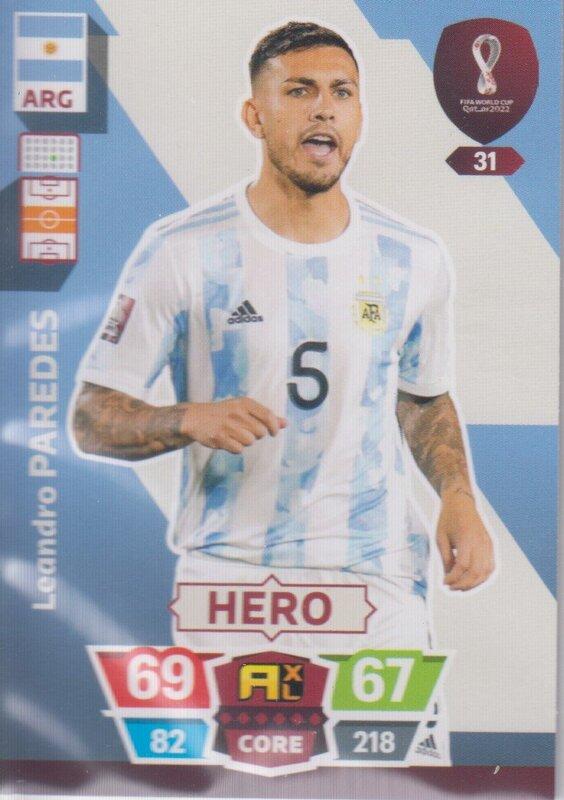 Adrenalyn World Cup 2022 - 031 - Leandro Paredes (Argentina) - Heroes