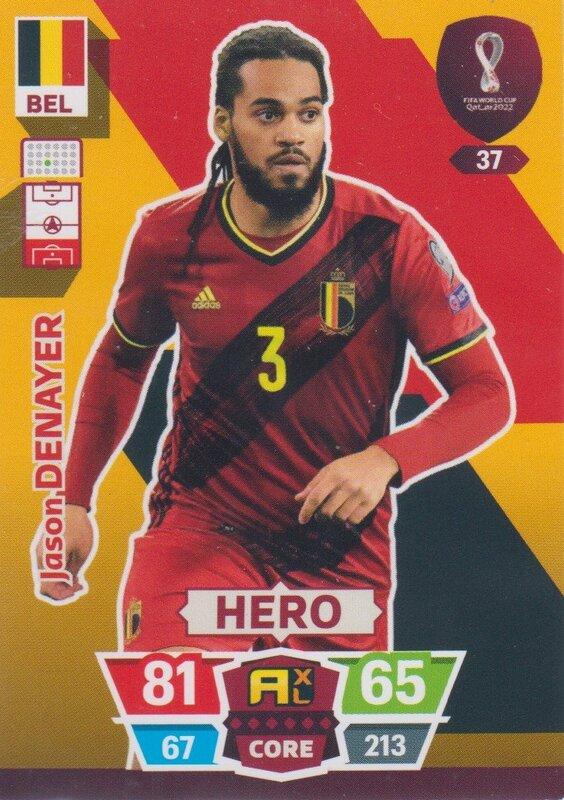 Adrenalyn World Cup 2022 - 037 - Jason Denayer (Belgium) - Heroes