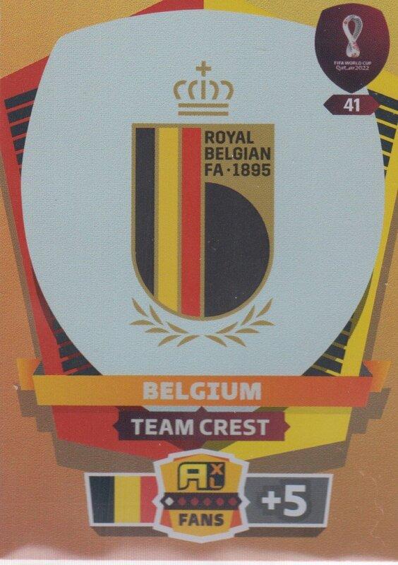 Adrenalyn World Cup 2022 - 041 - Team Crest (Belgium) - Team Crests