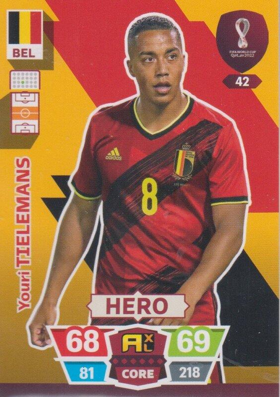 Adrenalyn World Cup 2022 - 042 - Youri Tielemans (Belgium) - Heroes