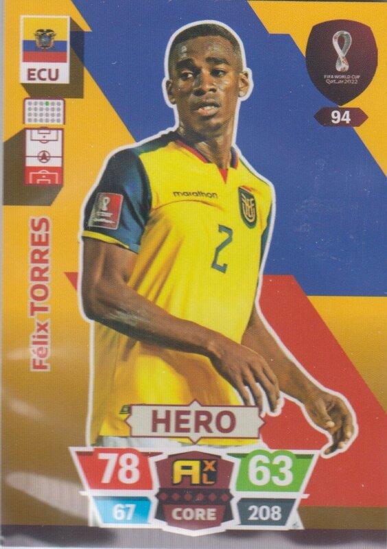 Adrenalyn World Cup 2022 - 094 - Félix Torres (Ecuador) - Heroes