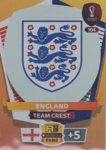 Adrenalyn World Cup 2022 - 104 - Team Crest (England) - Team Crests