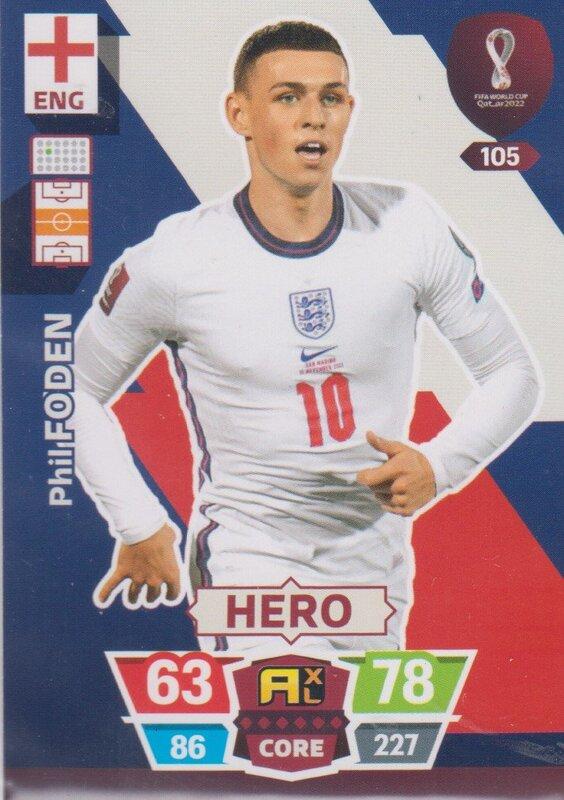 Adrenalyn World Cup 2022 - 105 - Phil Foden (England) - Heroes