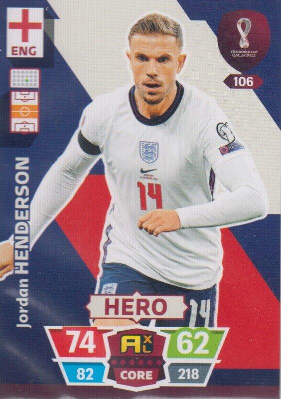 Adrenalyn World Cup 2022 - 106 - Jordan Henderson (England) - Heroes