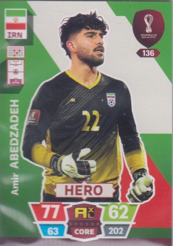 Adrenalyn World Cup 2022 - 136 - Amir Abedzadeh (Iran) - Heroes