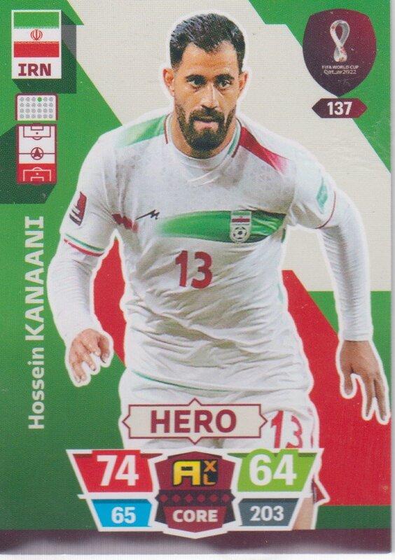 Adrenalyn World Cup 2022 - 137 - Hossein Kanaani (Iran) - Heroes