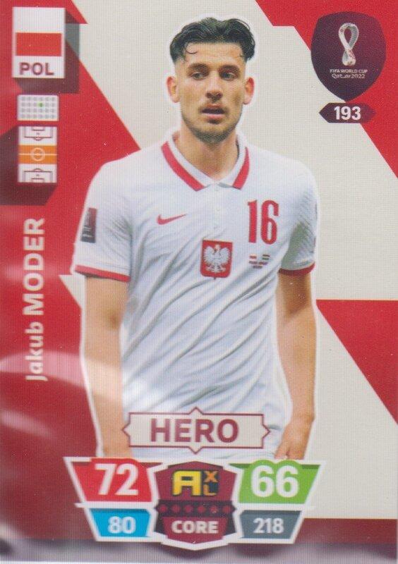 Adrenalyn World Cup 2022 - 193 - Jakub Moder (Poland) - Heroes