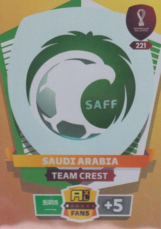 Adrenalyn World Cup 2022 - 221 - Team Crest (Saudi Arabia) - Team Crests