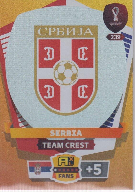 Adrenalyn World Cup 2022 - 239 - Team Crest (Serbia) - Team Crests