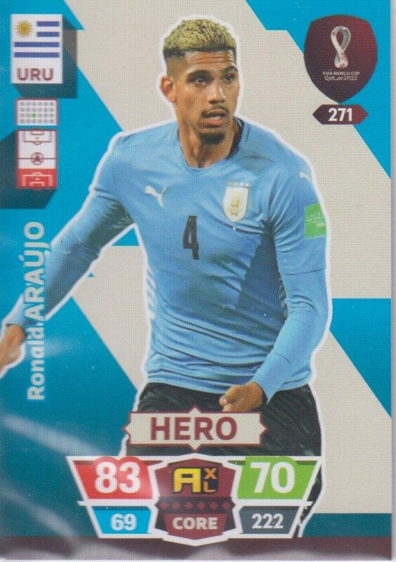 Adrenalyn World Cup 2022 - 271 - Ronald Araújo (Uruguay) - Heroes