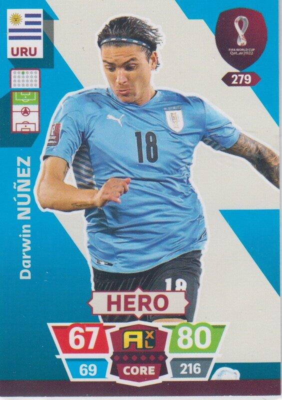 Adrenalyn World Cup 2022 - 279 - Darwin Núñez (Uruguay) - Heroes