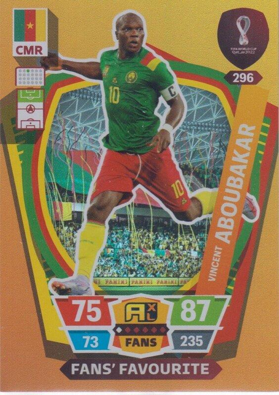 Adrenalyn World Cup 2022 - 296 - Vincent Aboubakar (Cameroon) - Fans’ Favourites
