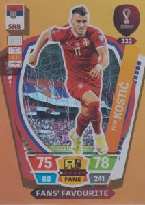 Adrenalyn World Cup 2022 - 332 - Filip Kostić (Serbia) - Fans’ Favourites