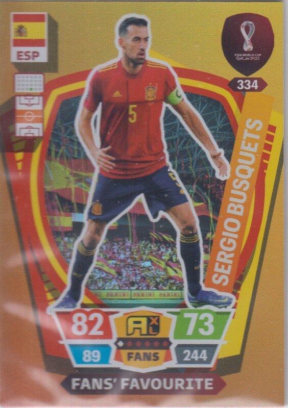 Adrenalyn World Cup 2022 - 334 - Sergio Busquets (Spain) - Fans’ Favourites