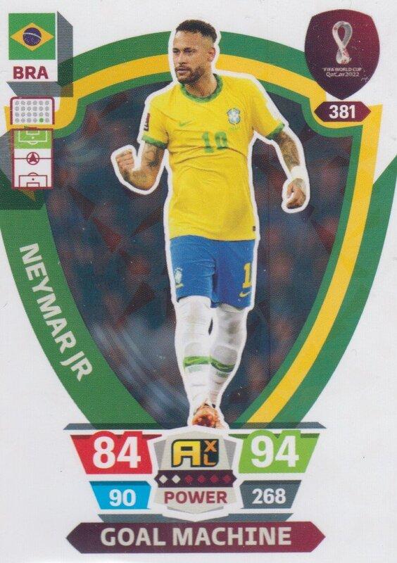 Adrenalyn World Cup 2022 - 381 - Neymar Jr (Brazil) - Goal Machines