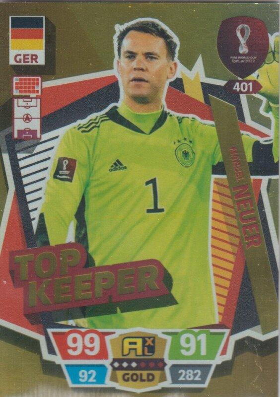 Adrenalyn World Cup 2022 - 401 - Manuel Neuer (Germany) - Top Keeper