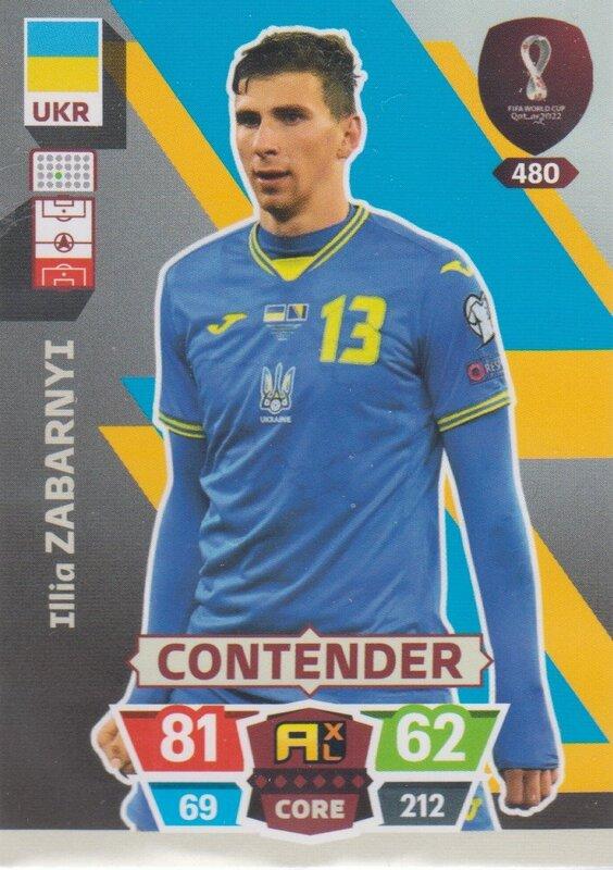 Adrenalyn World Cup 2022 - 480 - Illia Zabarnyi (Ukraine) - Contenders