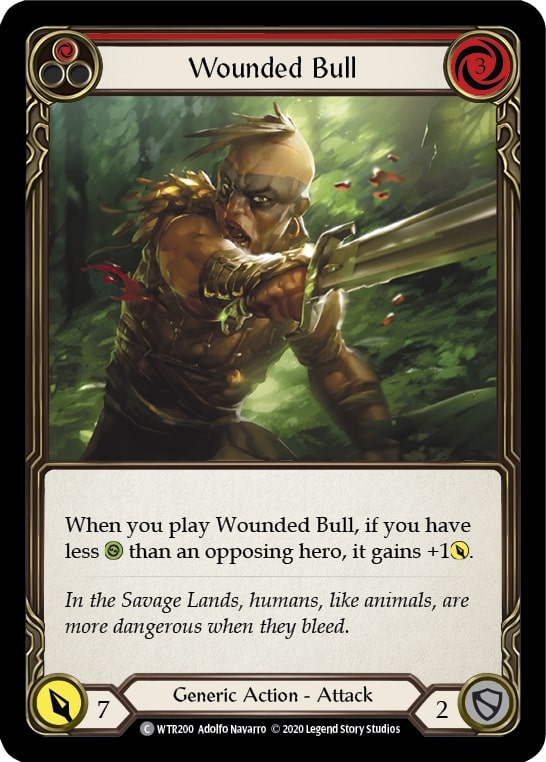 WTR200 - Wounded Bull (Red) - Common - Rainbow Foil